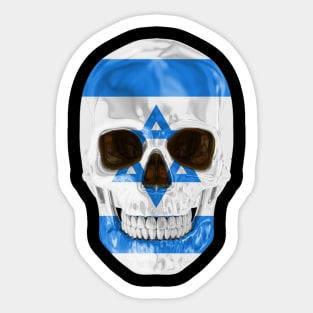 Israel Flag Skull - Gift for Isreali With Roots From Israel Sticker